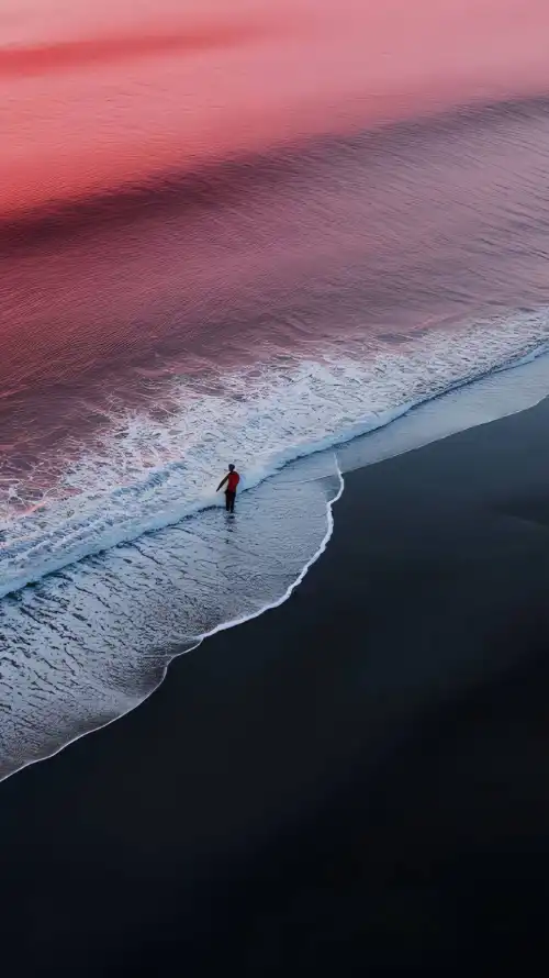 4k大海壁纸 - 晚霞 - 沙滩 - 海景「哲风壁纸」