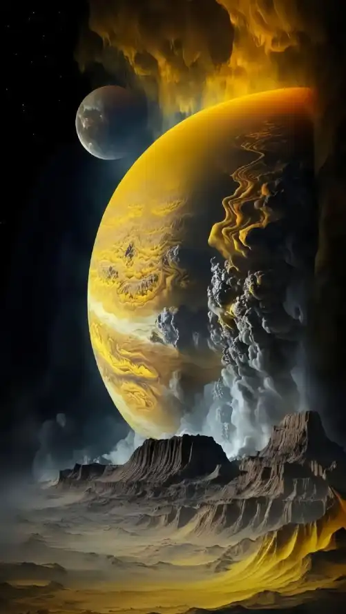 4k卫星壁纸 - 宇宙 - 山脉 - 星云「哲风壁纸」