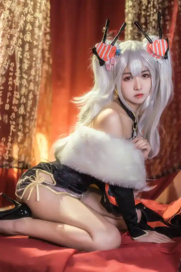 4k丝袜壁纸 - 旗袍 - 毛领 - 银发「哲风壁纸」