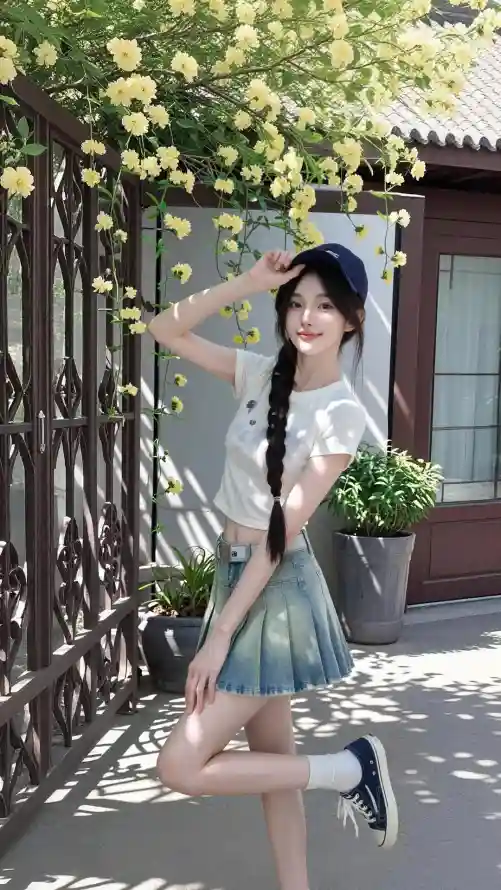4k少女壁纸 - 庭院 - 户外 - 甜美「哲风壁纸」