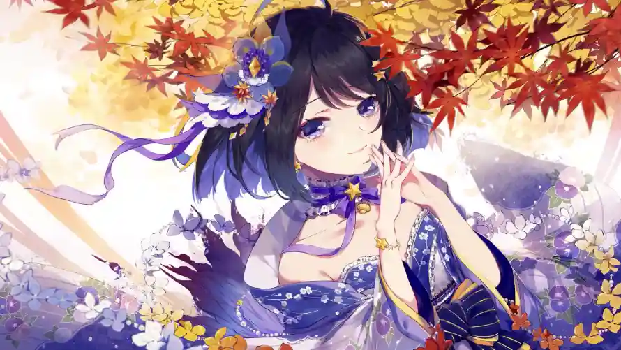 4k丝带壁纸-发饰 - 少女-微笑「哲风壁纸」