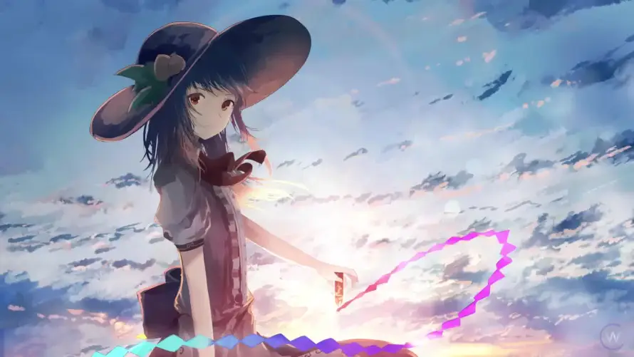 2k云朵壁纸-天空 - 少女-插画「哲风壁纸」