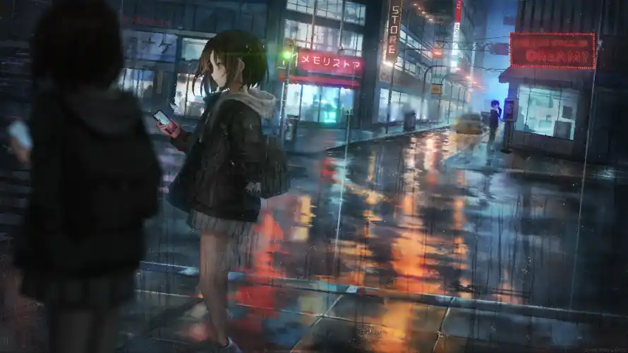 3k倒影壁纸-外套 - 夜色-手机「哲风壁纸」