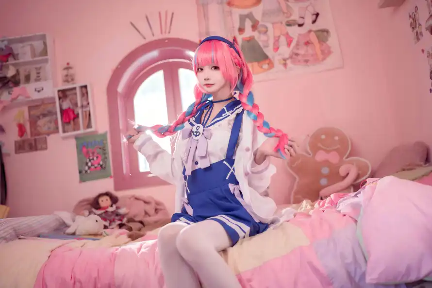 8k白丝壁纸-cos - 水手服-背带裙「哲风壁纸」