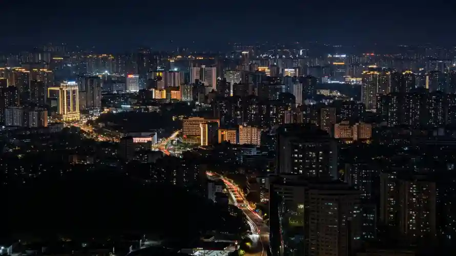 3k俯瞰壁纸-城市 - 夜晚-夜景「哲风壁纸」