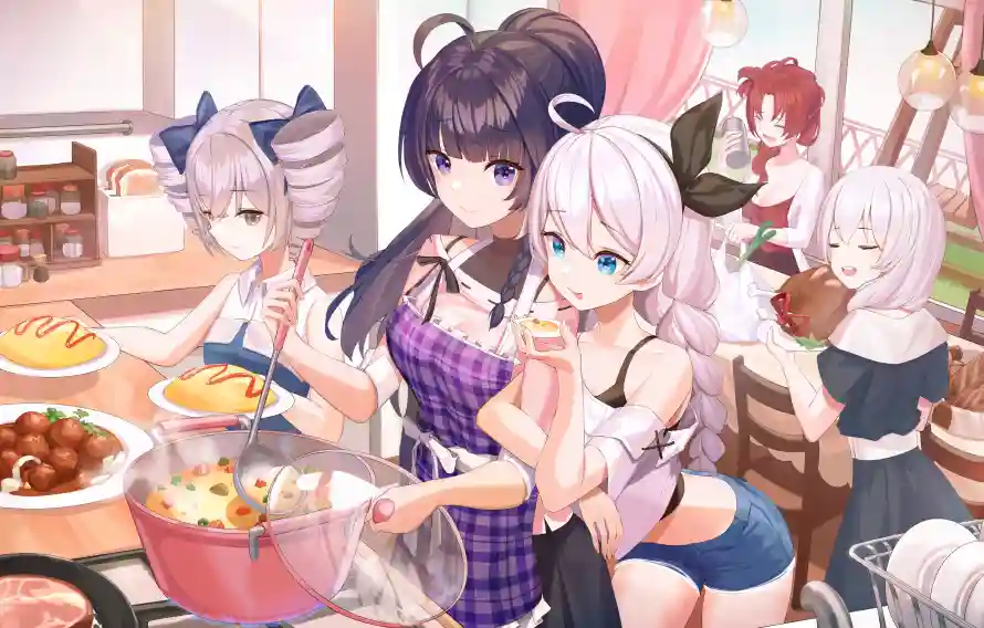 7k做饭壁纸-动漫 - 厨房-少女「哲风壁纸」
