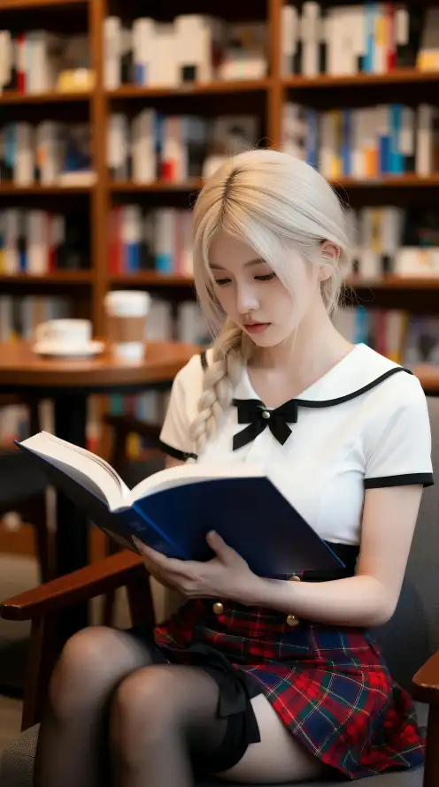 4k人像壁纸 - 看书 - 美女 - 金发「哲风壁纸」