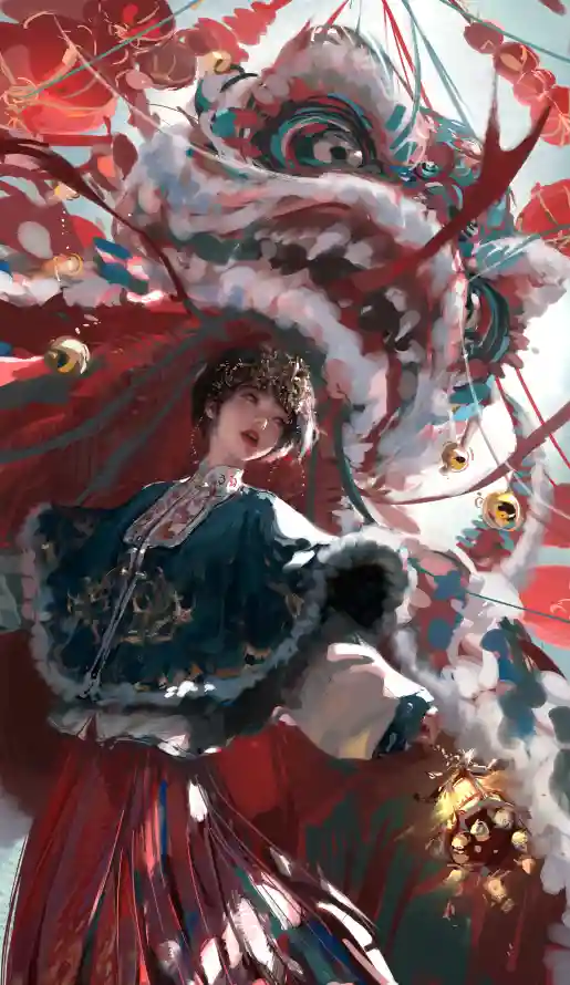 4k国风壁纸 - 少女 - 新年 - 春节「哲风壁纸」
