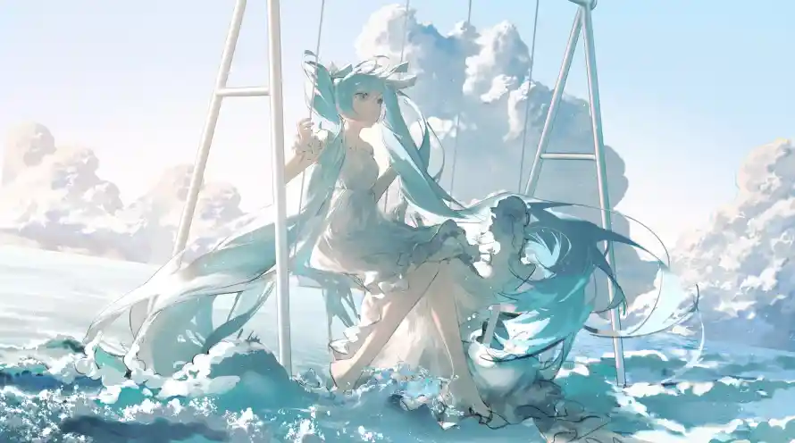 2k云朵壁纸-动漫 - 少女-帆船「哲风壁纸」