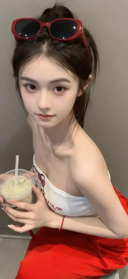 4k时尚壁纸 - 甜妹 - 美女 - 饮品「哲风壁纸」