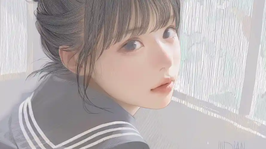 4k制服壁纸-jk - 少女-插画「哲风壁纸」