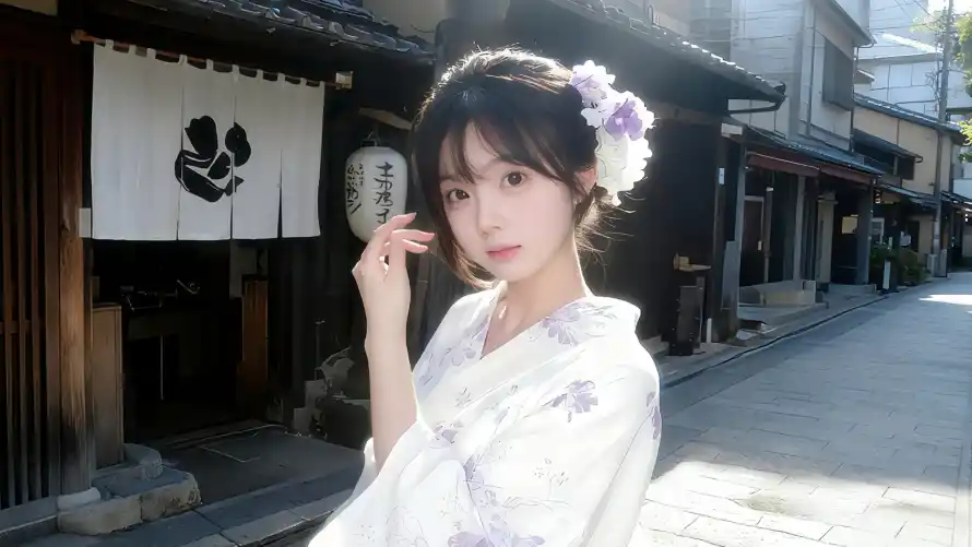 2k和服壁纸-温柔 - 红温-街巷「哲风壁纸」