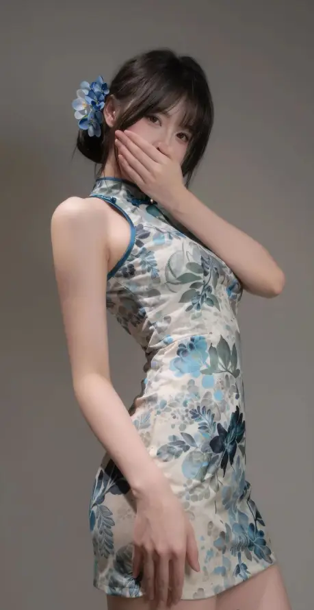 4k修身壁纸 - 国风 - 性感 - 捂脸「哲风壁纸」