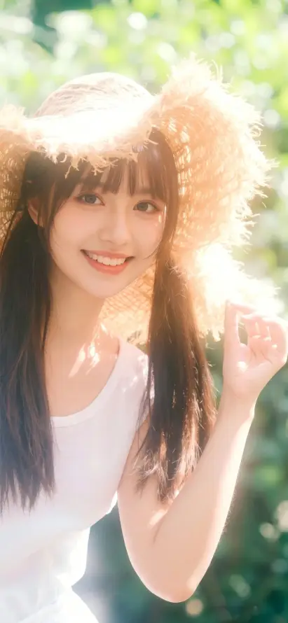 4k写真壁纸 - 夏日 - 少女 - 微笑「哲风壁纸」