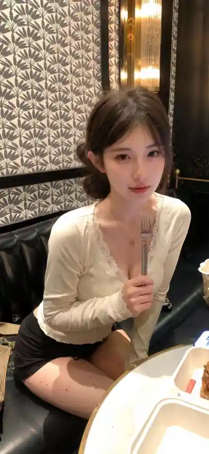 4k低领壁纸 - 叉子 - 性感 - 用餐「哲风壁纸」