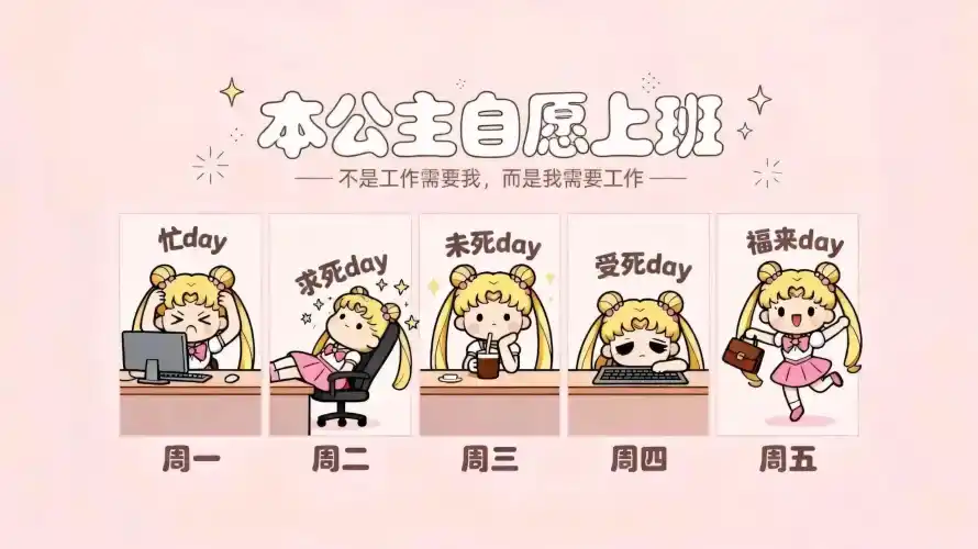 2kQ版壁纸-上班 - 可爱-周一「哲风壁纸」