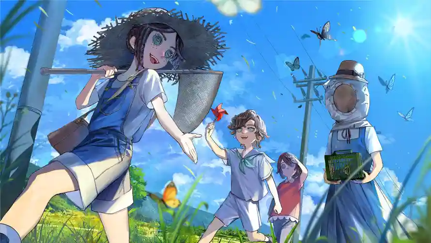 3k夏日壁纸-草地 - 草帽-蓝天「哲风壁纸」
