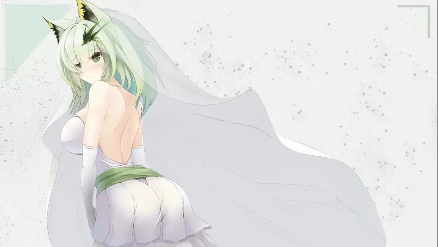 4k兽耳壁纸-婚纱 - 少女-插画「哲风壁纸」