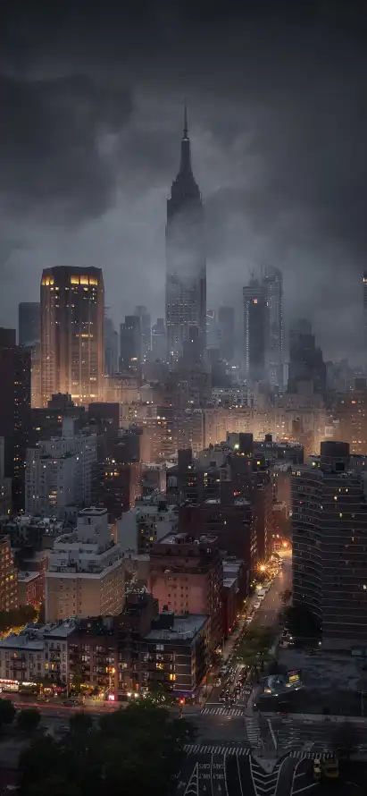 4k乌云壁纸 - 城市 - 夜景 - 暖光「哲风壁纸」