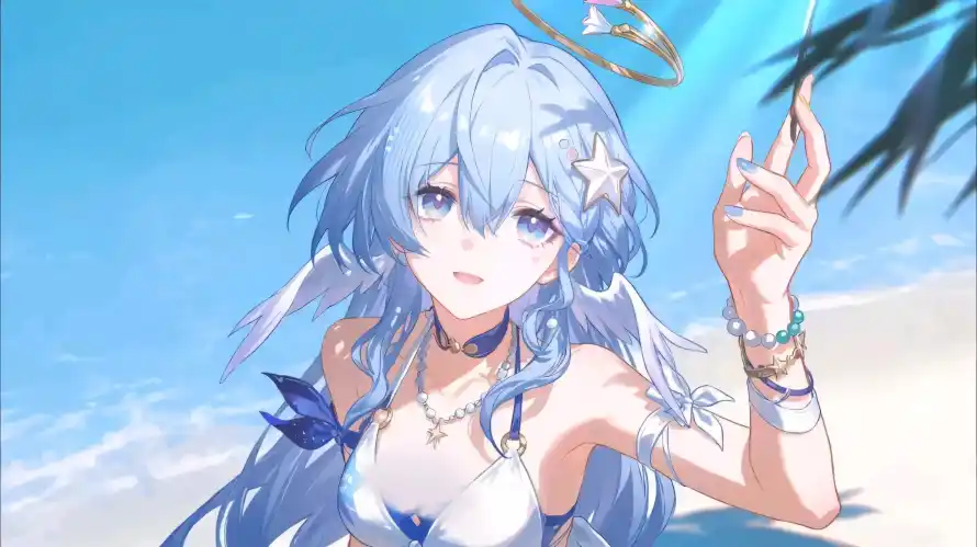 2k光环壁纸-夏日 - 少女-手链「哲风壁纸」