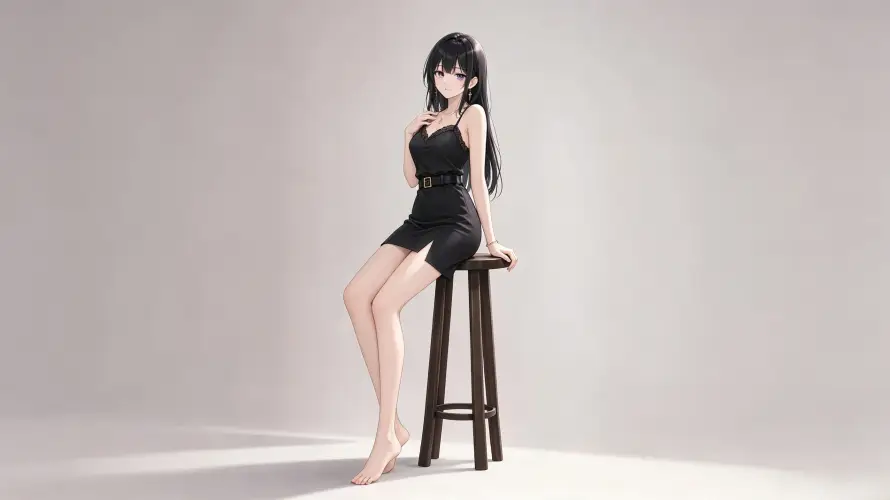 3k光脚壁纸-坐姿 - 好看-美少女「哲风壁纸」