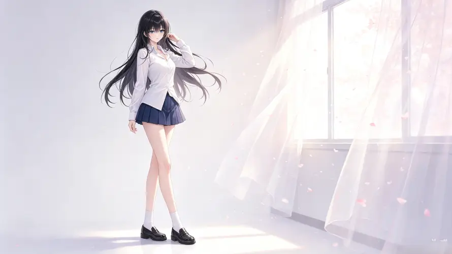 3k好看壁纸-jk - 少女-教室「哲风壁纸」