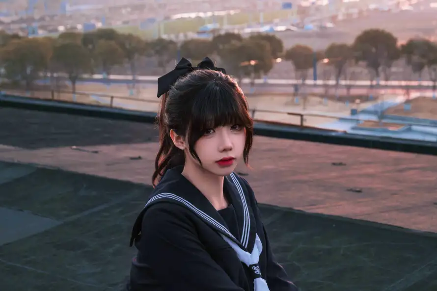 8k制服壁纸-jk - 天台-户外「哲风壁纸」