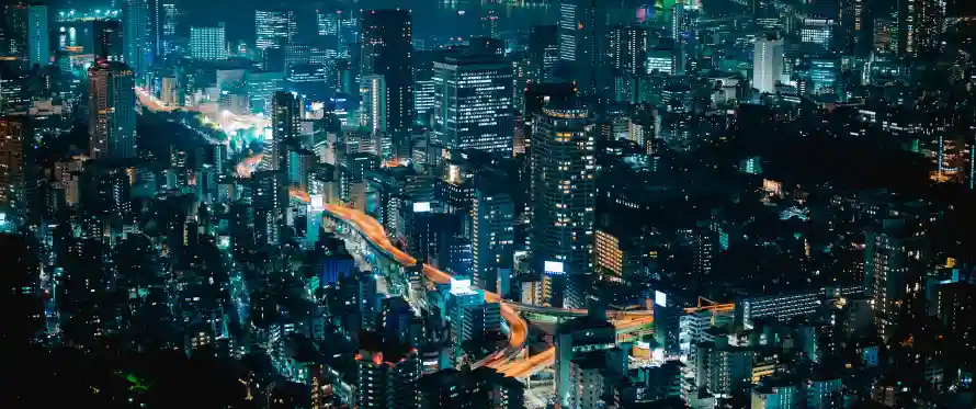 7k俯瞰壁纸-城市 - 夜景-灯光「哲风壁纸」