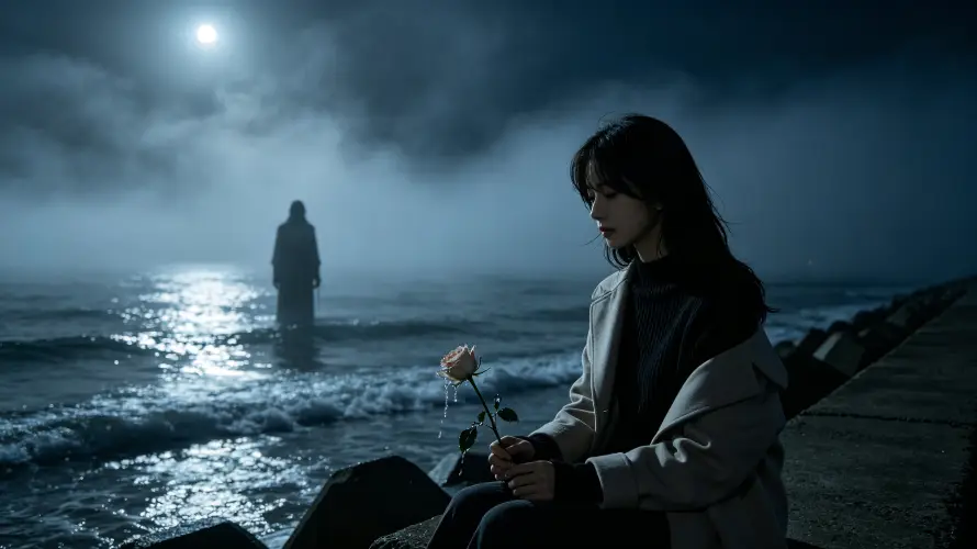 3k大衣壁纸-月光 - 月夜-海岸「哲风壁纸」