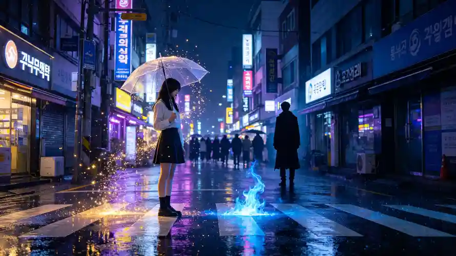 3k下雨壁纸-光影 - 城市-夜晚「哲风壁纸」