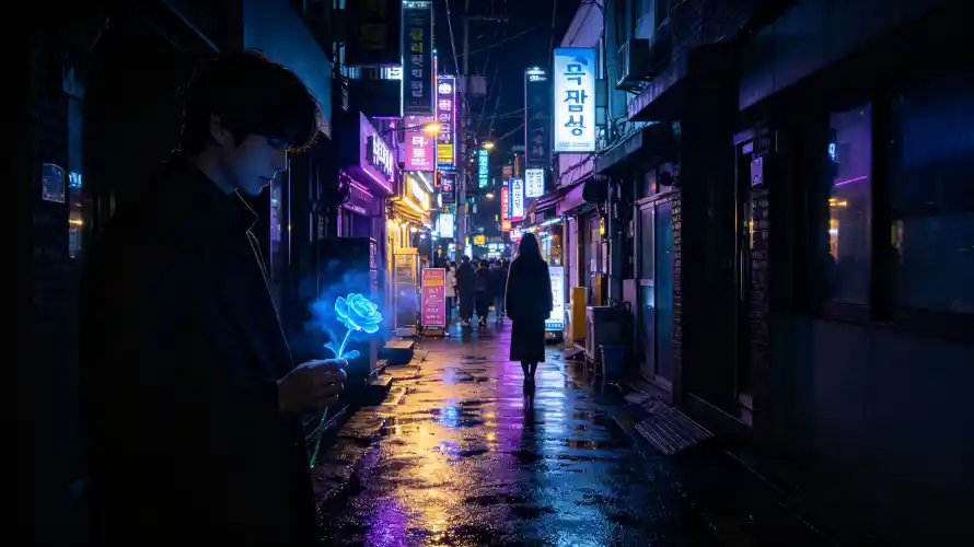 3k夜晚壁纸-夜景 - 招牌-背影「哲风壁纸」