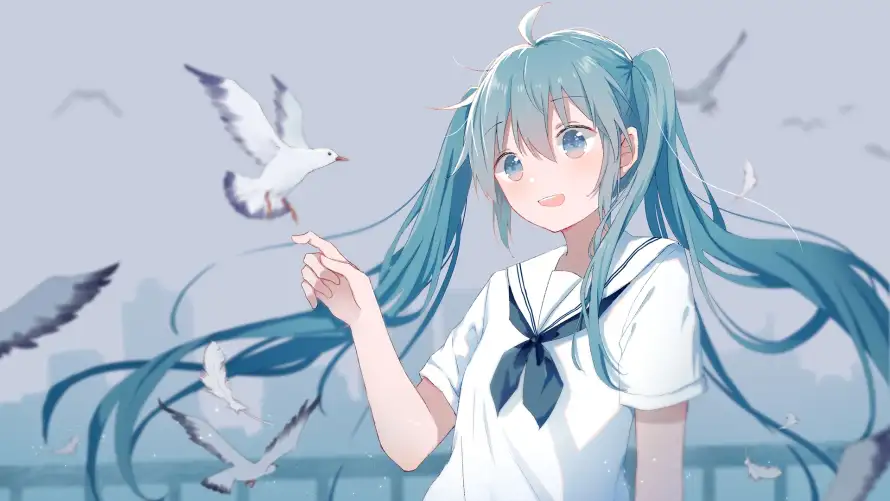 2k动漫壁纸-jk - 少女-海边「哲风壁纸」