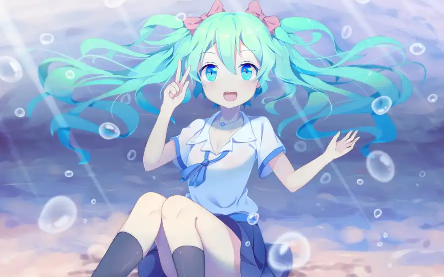 3k动漫壁纸-jk - 少女-气泡「哲风壁纸」