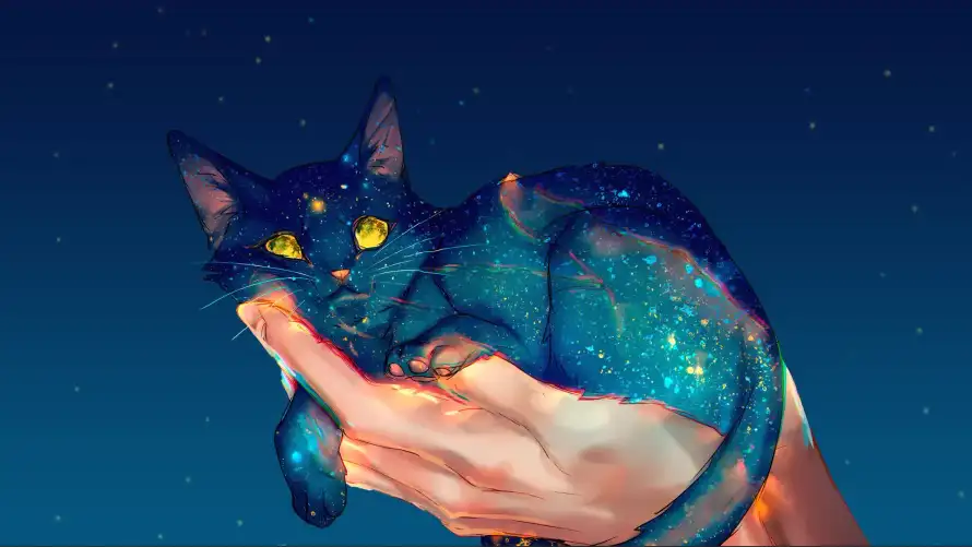 2k手掌壁纸-插画 - 星光-星空「哲风壁纸」