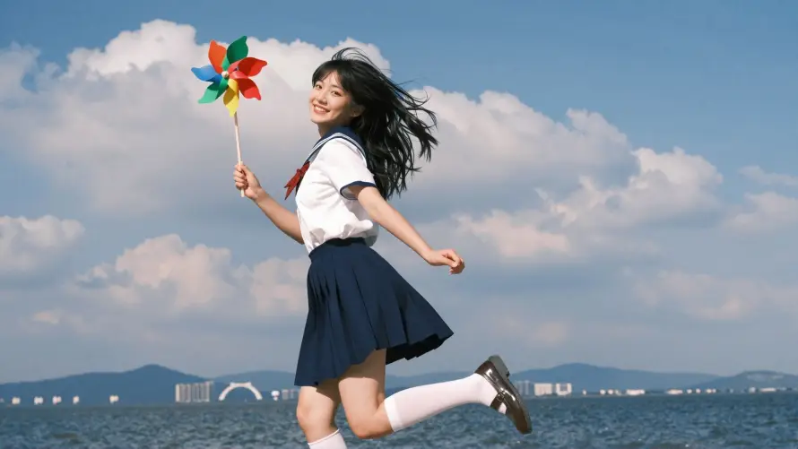 2k大海壁纸-奔跑 - 学生-治愈「哲风壁纸」