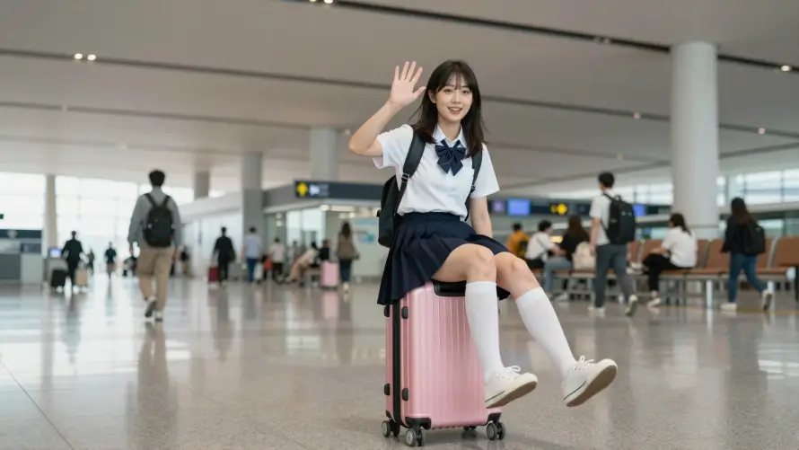 2k出行壁纸-学生 - 挥手-白袜「哲风壁纸」