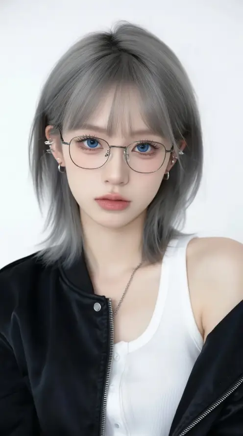 4k女孩壁纸 - 异瞳 - 插画 - 眼镜「哲风壁纸」