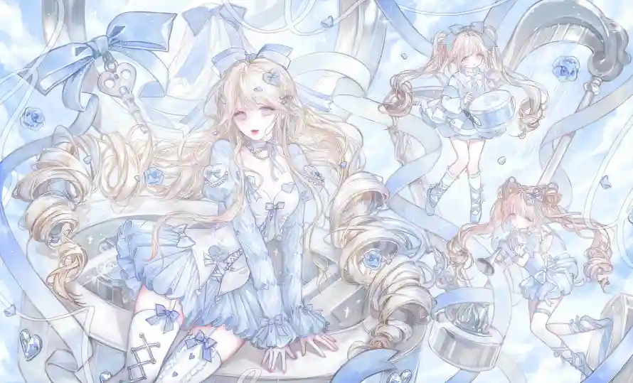 4k少女壁纸-插画 - 白纱-白色「哲风壁纸」