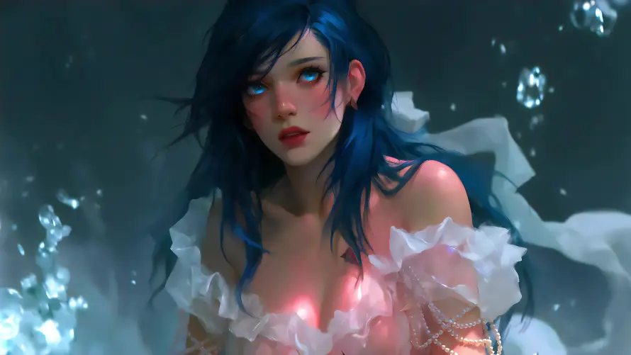 4k插画壁纸-暗调 - 水晶-泡泡「哲风壁纸」
