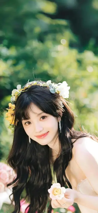 4k卷发壁纸 - 少女 - 户外 - 明星「哲风壁纸」