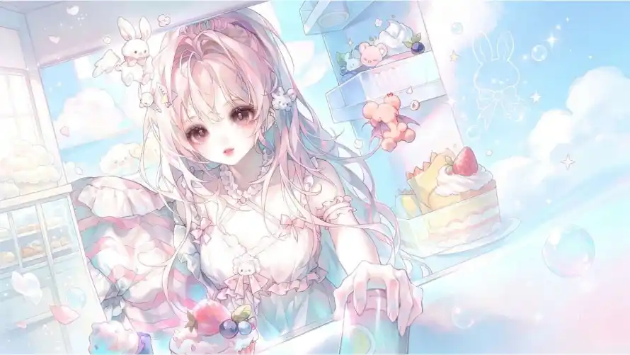 2k天空壁纸-少女 - 插画-洋装「哲风壁纸」