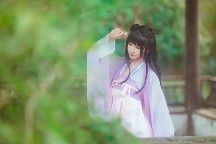 4k古风壁纸-户外 - 汉服-紫裙「哲风壁纸」