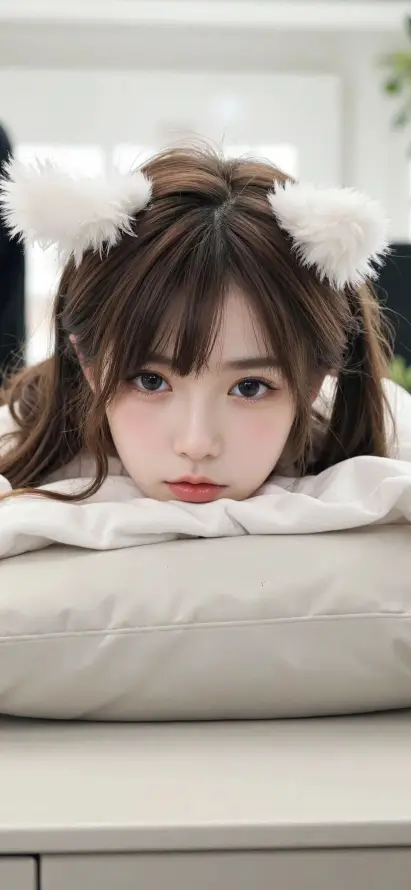 4k少女壁纸 - 居家 - 性感 - 棕发「哲风壁纸」