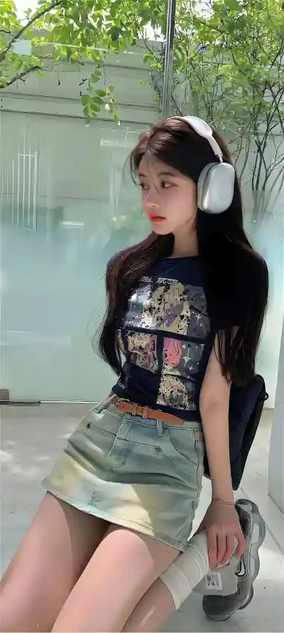 4k性感壁纸 - 户外 - 红唇 - 绿植「哲风壁纸」