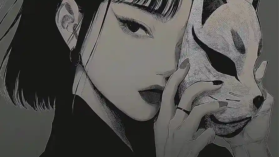 4k手绘壁纸-插画 - 短发-耳钉「哲风壁纸」