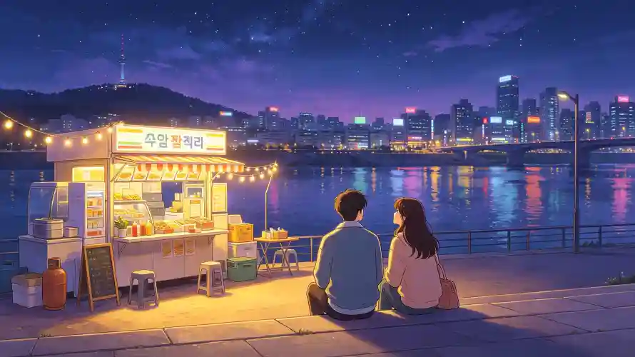 3k卡通壁纸-城市 - 夜市-夜晚「哲风壁纸」