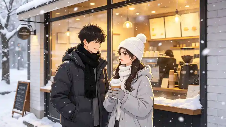3k下雪壁纸-冬日 - 卡通-围巾「哲风壁纸」