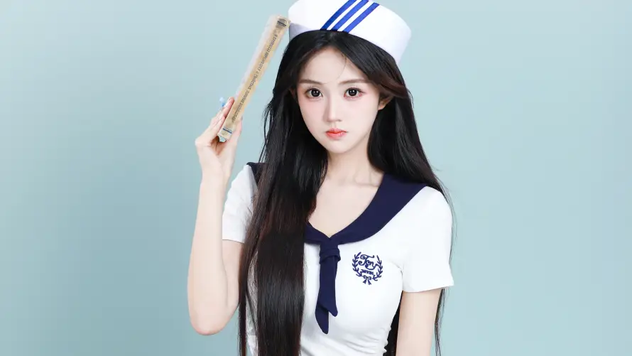 4k制服壁纸-少女 - 尺子-清纯「哲风壁纸」