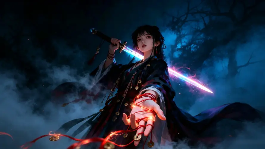 3k古风壁纸-好看 - 少女-持剑「哲风壁纸」