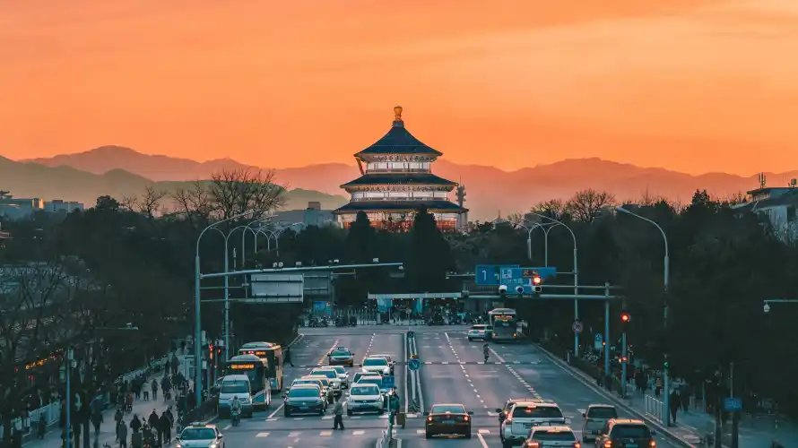3k夕阳壁纸-暖橙 - 街景-车辆「哲风壁纸」